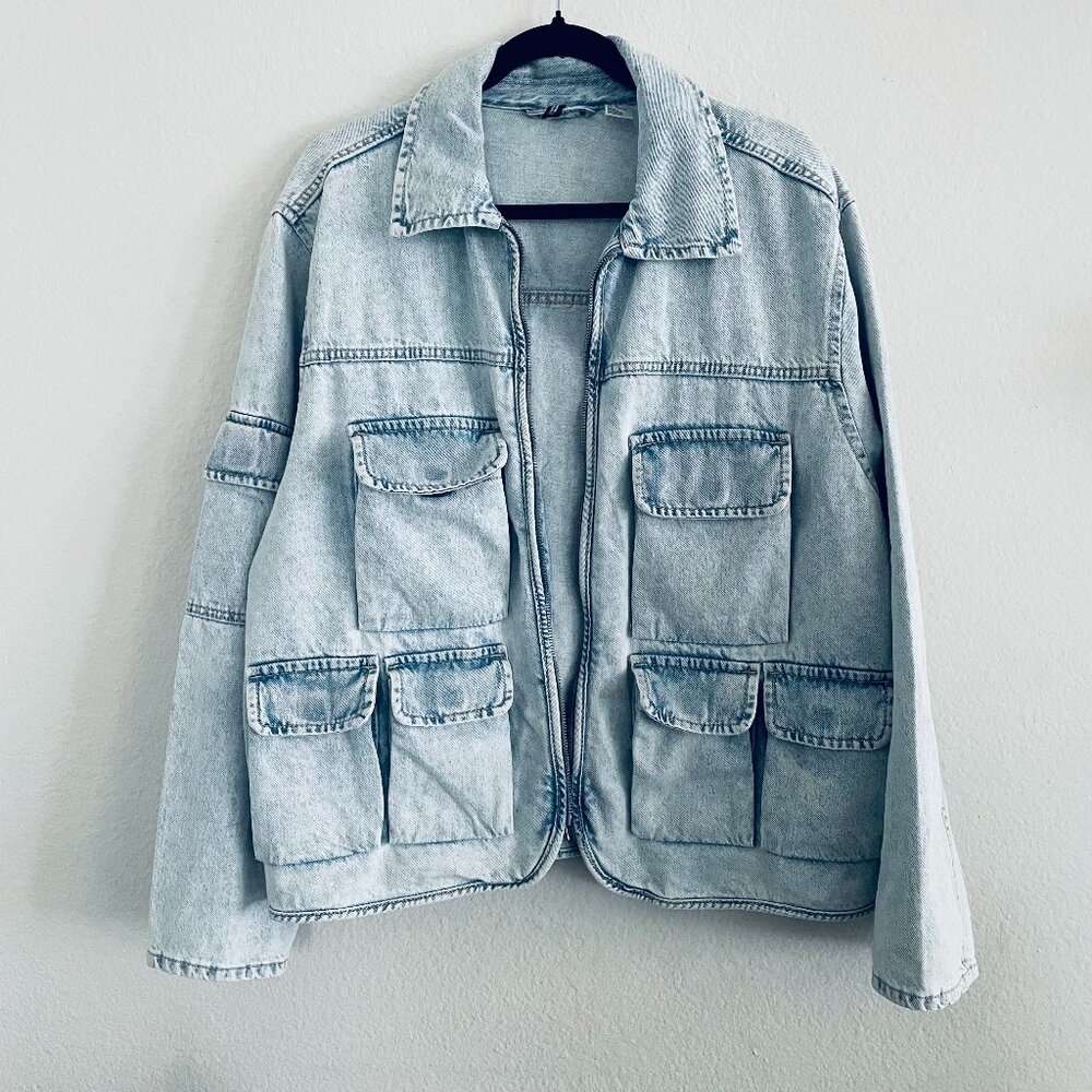 H&M Utility cargo denim jacket